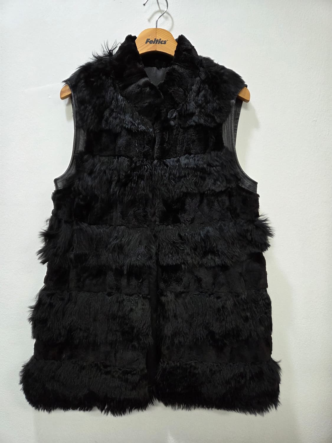 천연밍크 & 천연퍼 블랙 퍼 코트 베스트 조끼 Y2K 상품이미지1