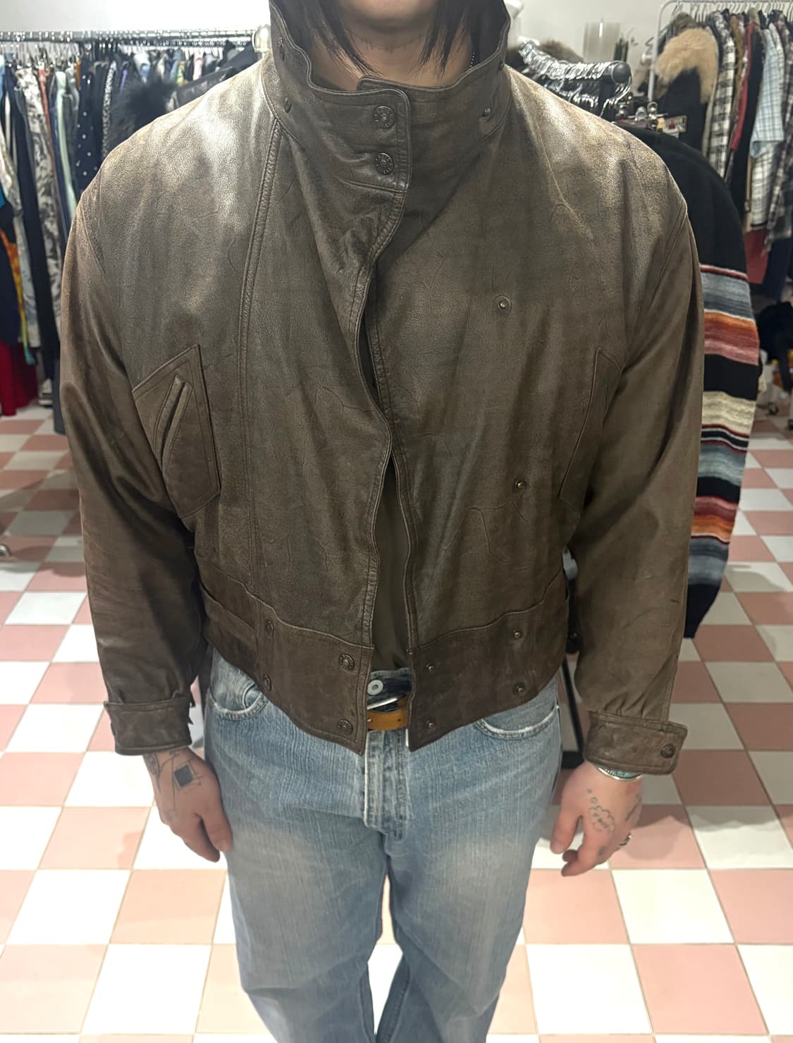 80-90’s vintage 웨스턴 레더 자켓 (남녀공용) 상품이미지7