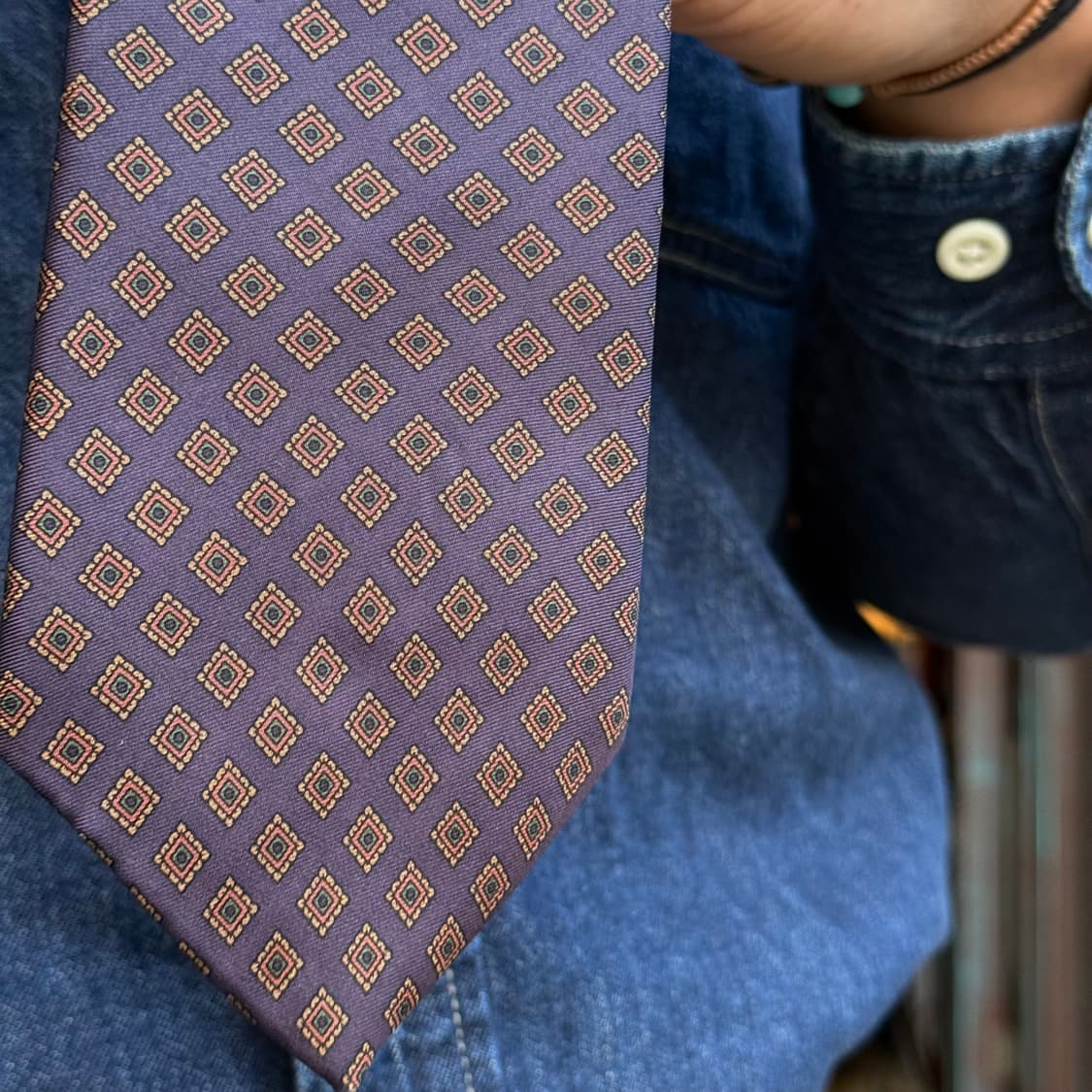 Reoverto Capucci 지오메트릭 패턴 실크타이 상품이미지9