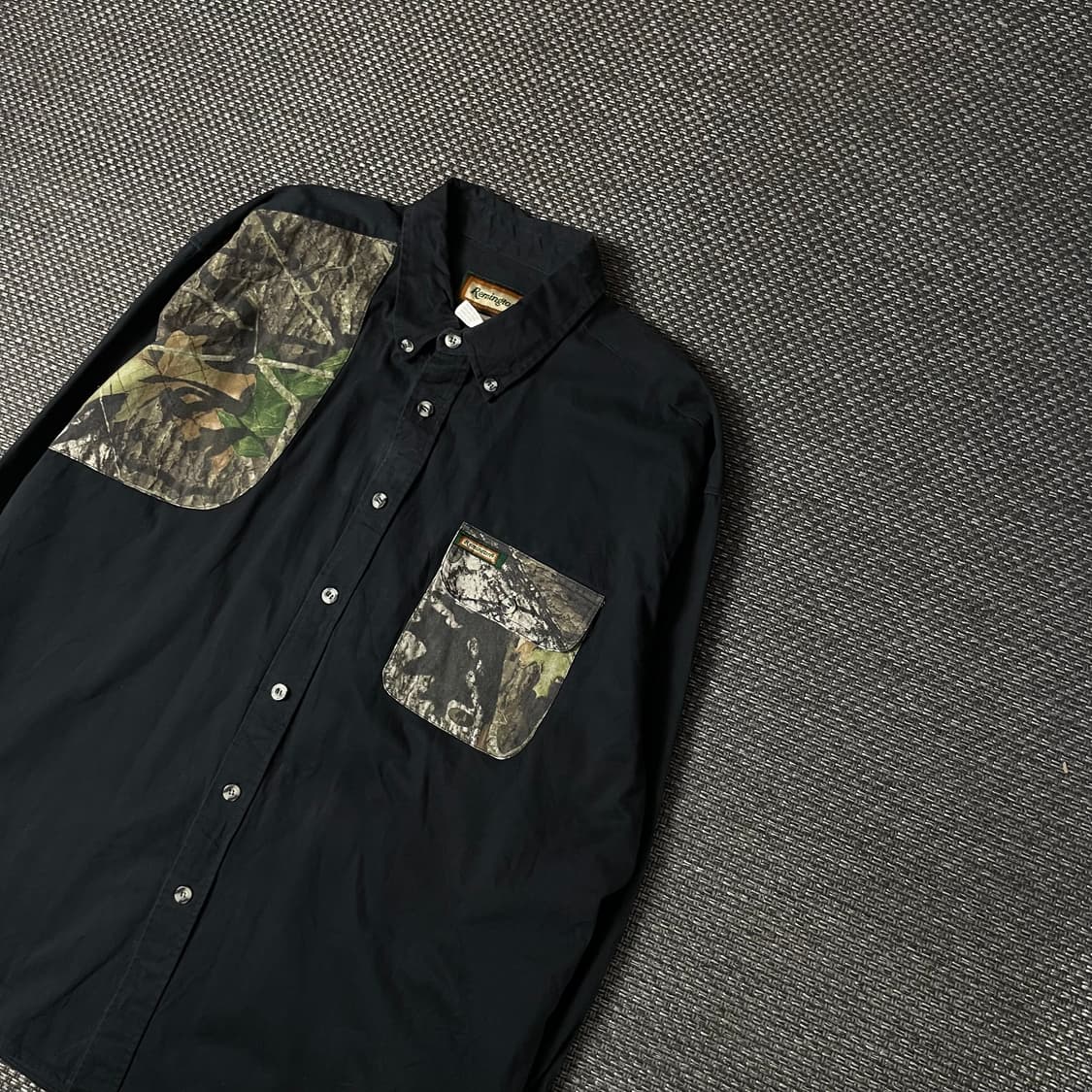 리얼트리 블랙 포인트 낙엽패턴 데님 긴팔 셔츠 2XL 상품이미지6