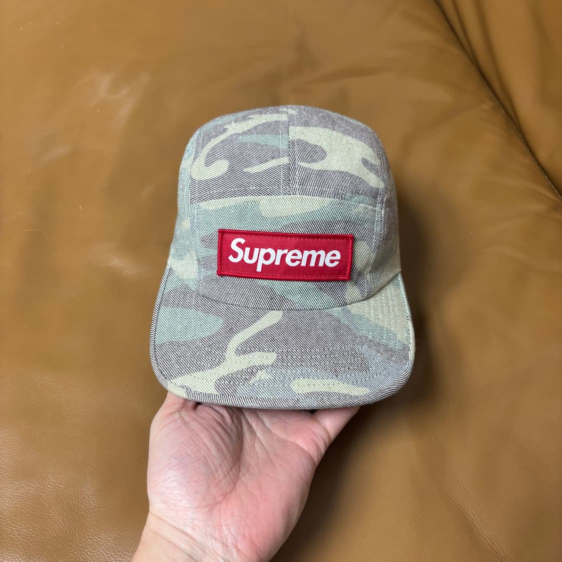 슈프림 캠프캡 모자 박스로고 워시드 카모 상품이미지2