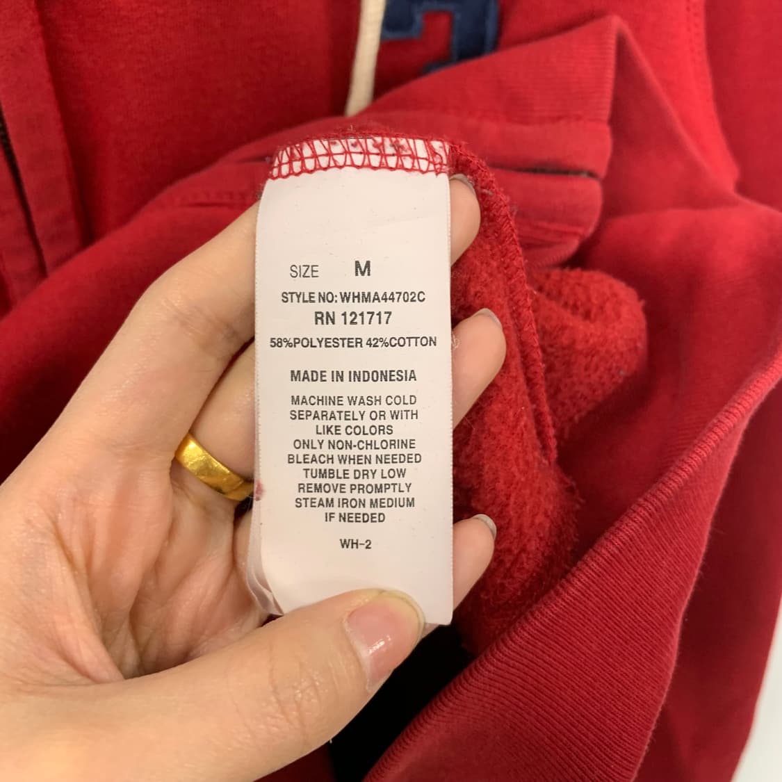 후아유 y2k 와투케 레드 후드집업 상품이미지5