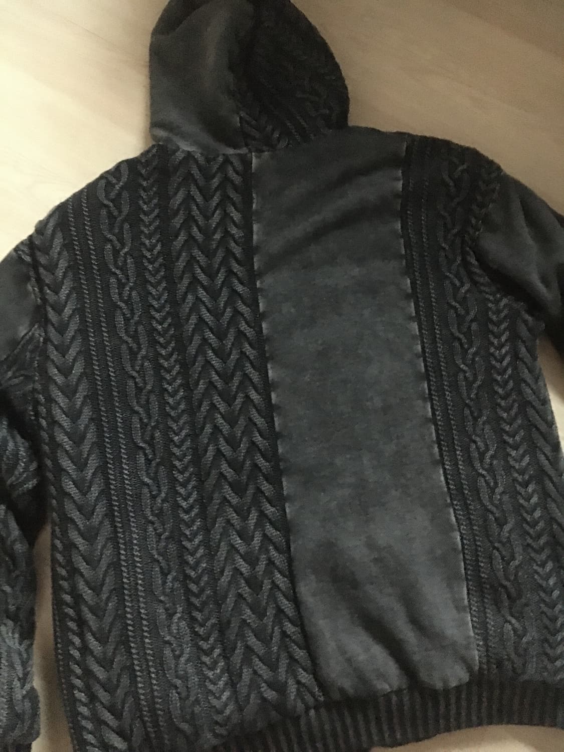 빈티지 케이블 니트 누빔 후드집업자켓 상품이미지3