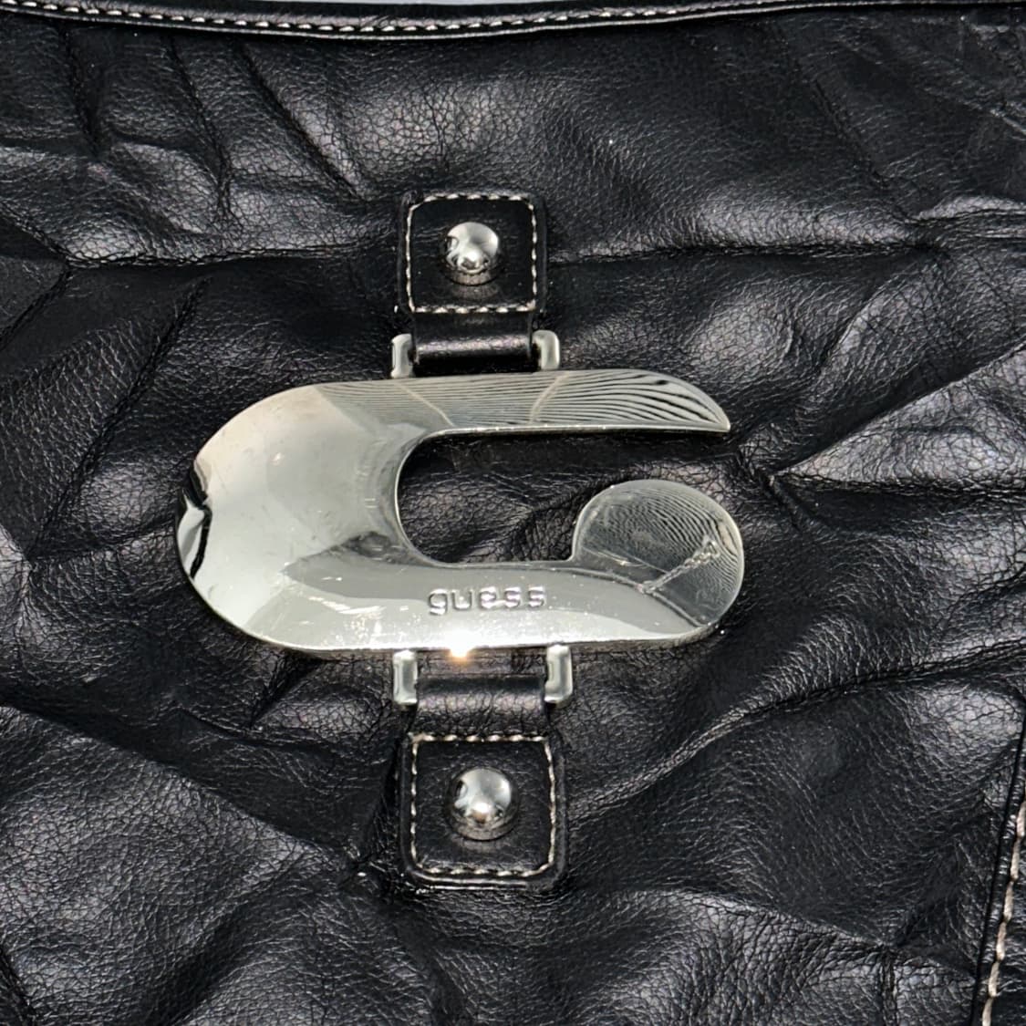 00s 빈티지 라지 라운드 게스 스티치 백 상품이미지4