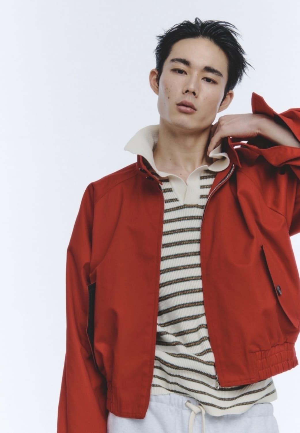 노이스 해링턴 블루종 레드 M 상품이미지1