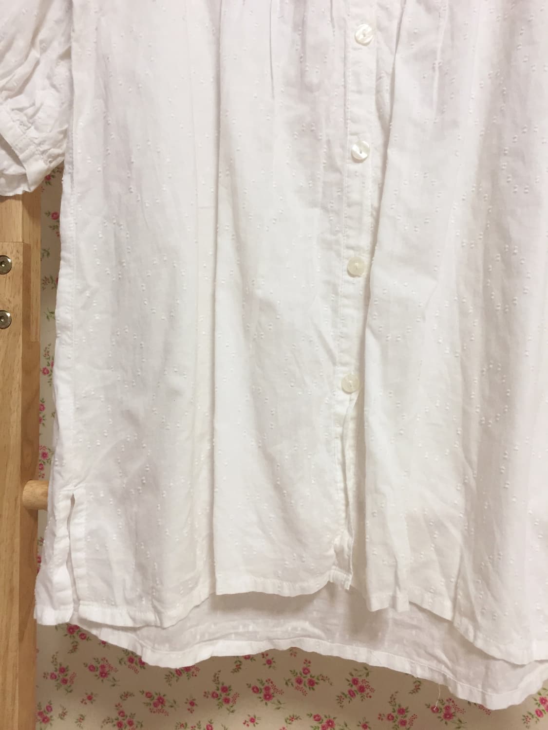 빈티지 모리걸 화이트 도트 둥카 블라우스 상품이미지4