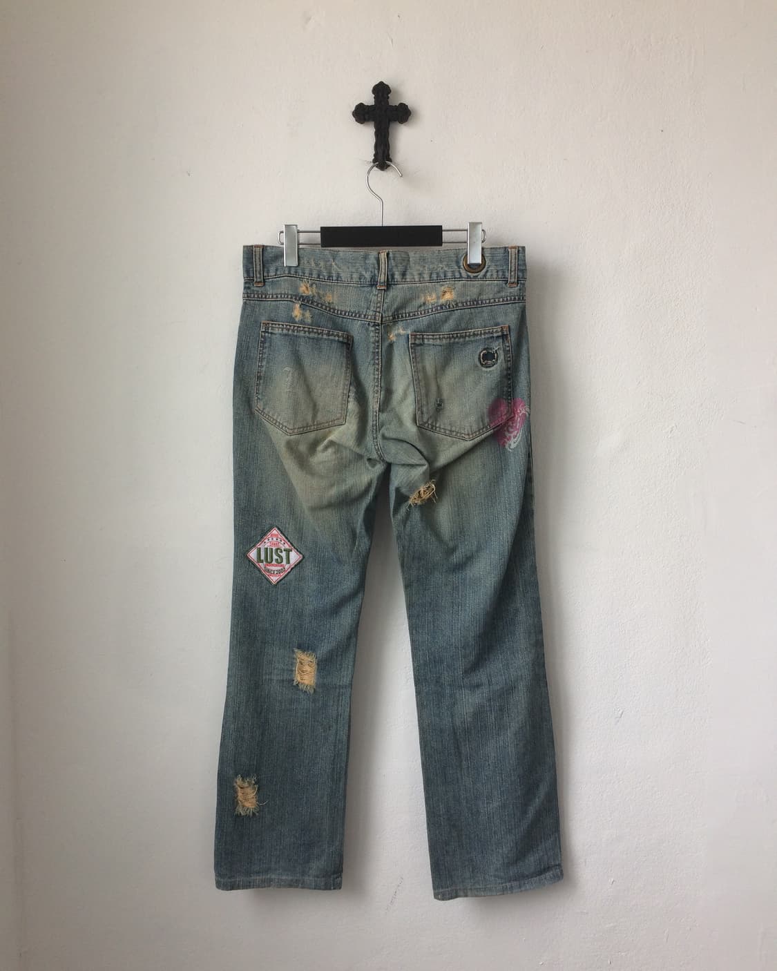 Needle work point damage denim pants 상품이미지2