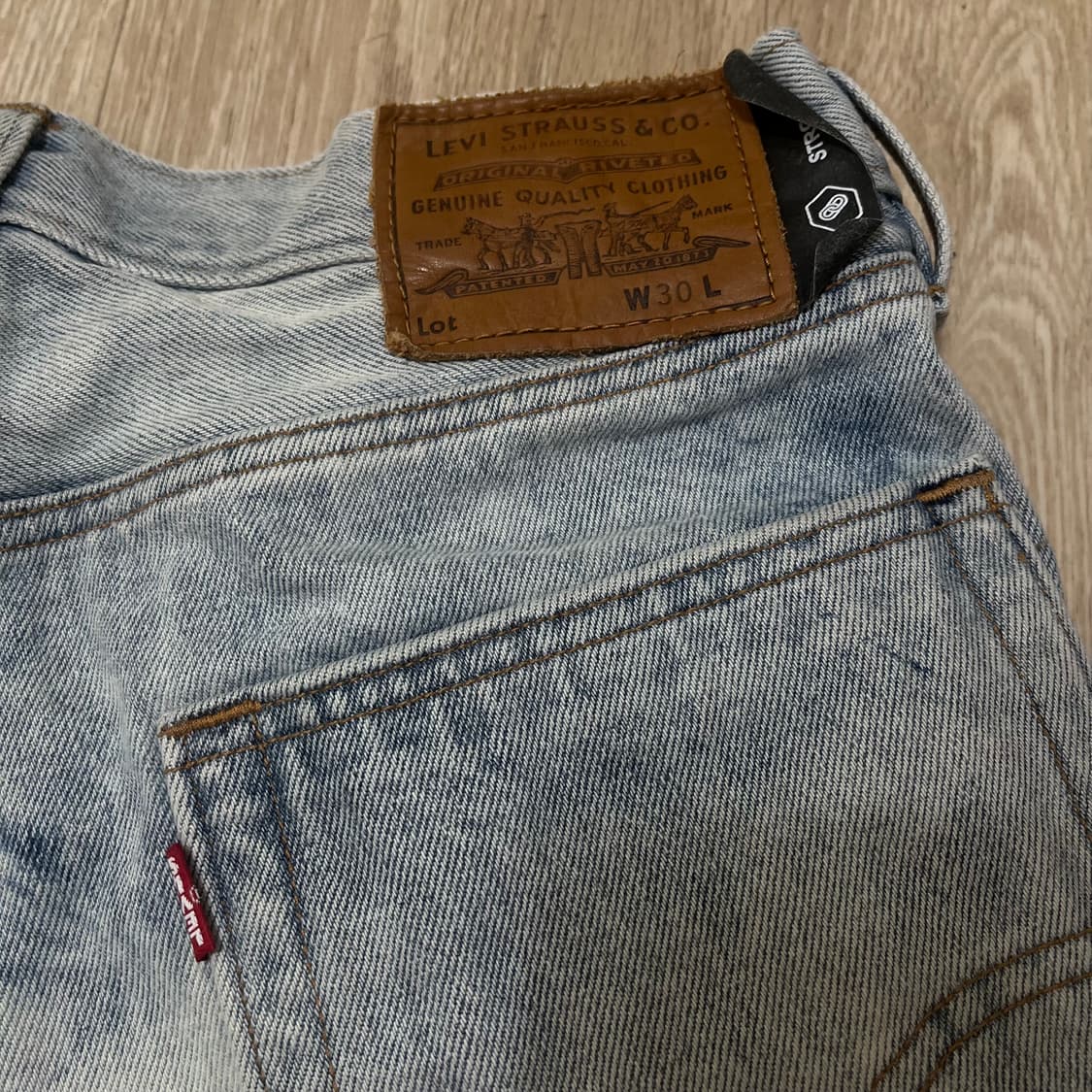 리바이스 아이스워싱 배기 데님 반바지 W30 상품이미지7