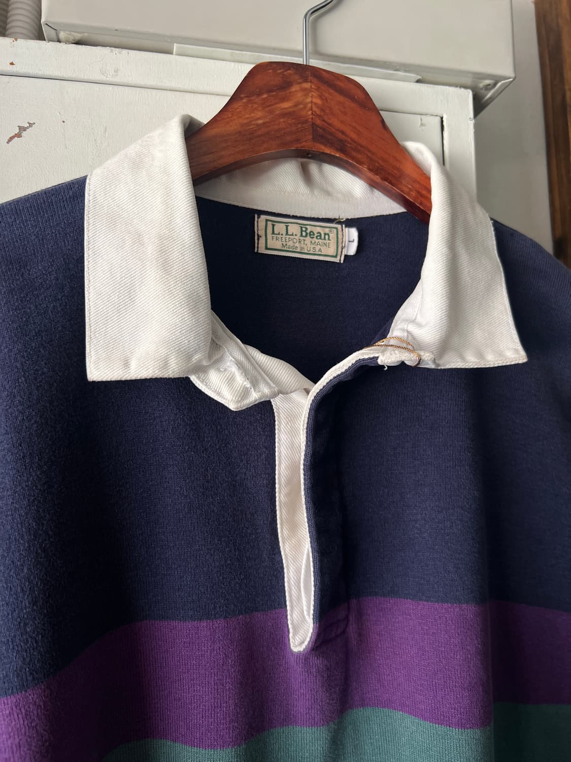 [L]90's L.L.Bean Made in USA 엘엘빈 럭비 티셔츠 상품이미지3