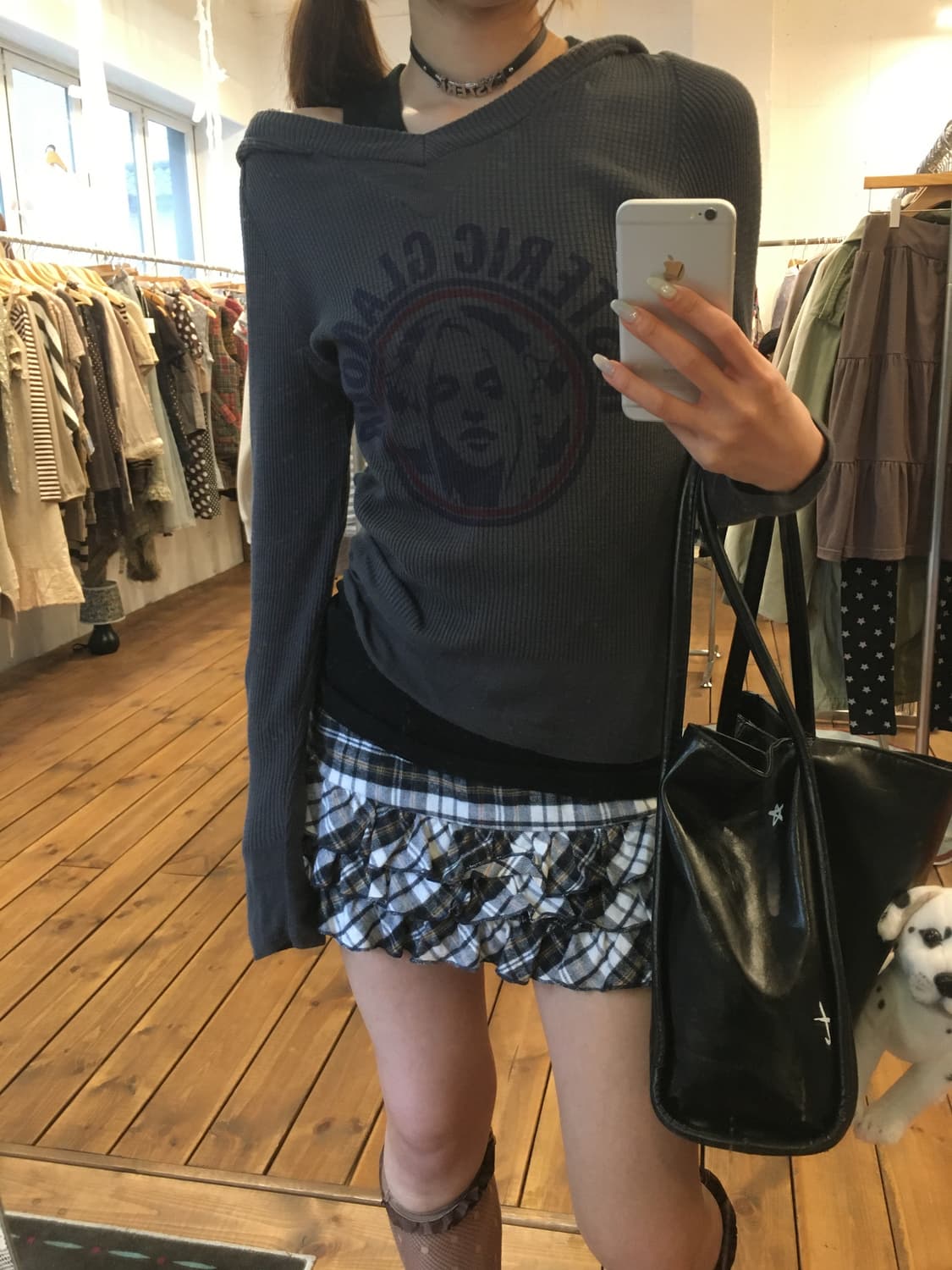 히스테릭글래머 히스걸 와플 후드티 상품이미지3