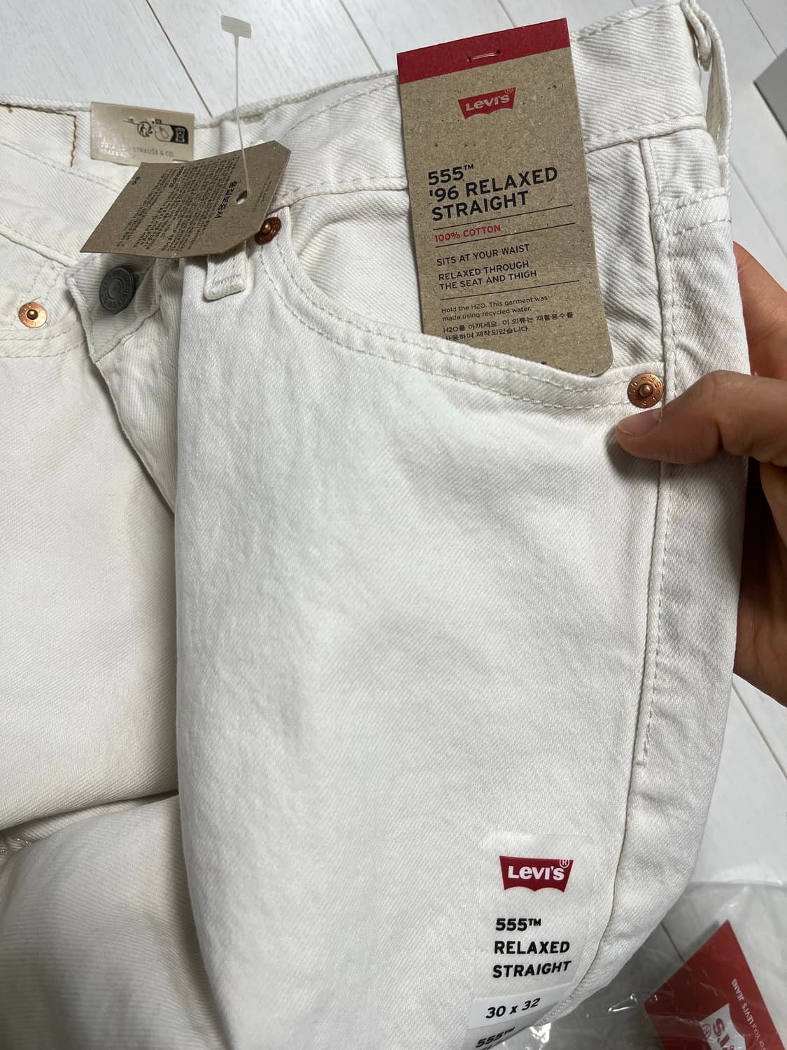 (30) 리바이스 555 96 릴렉스 스트레이트 진 화이트 상품이미지5