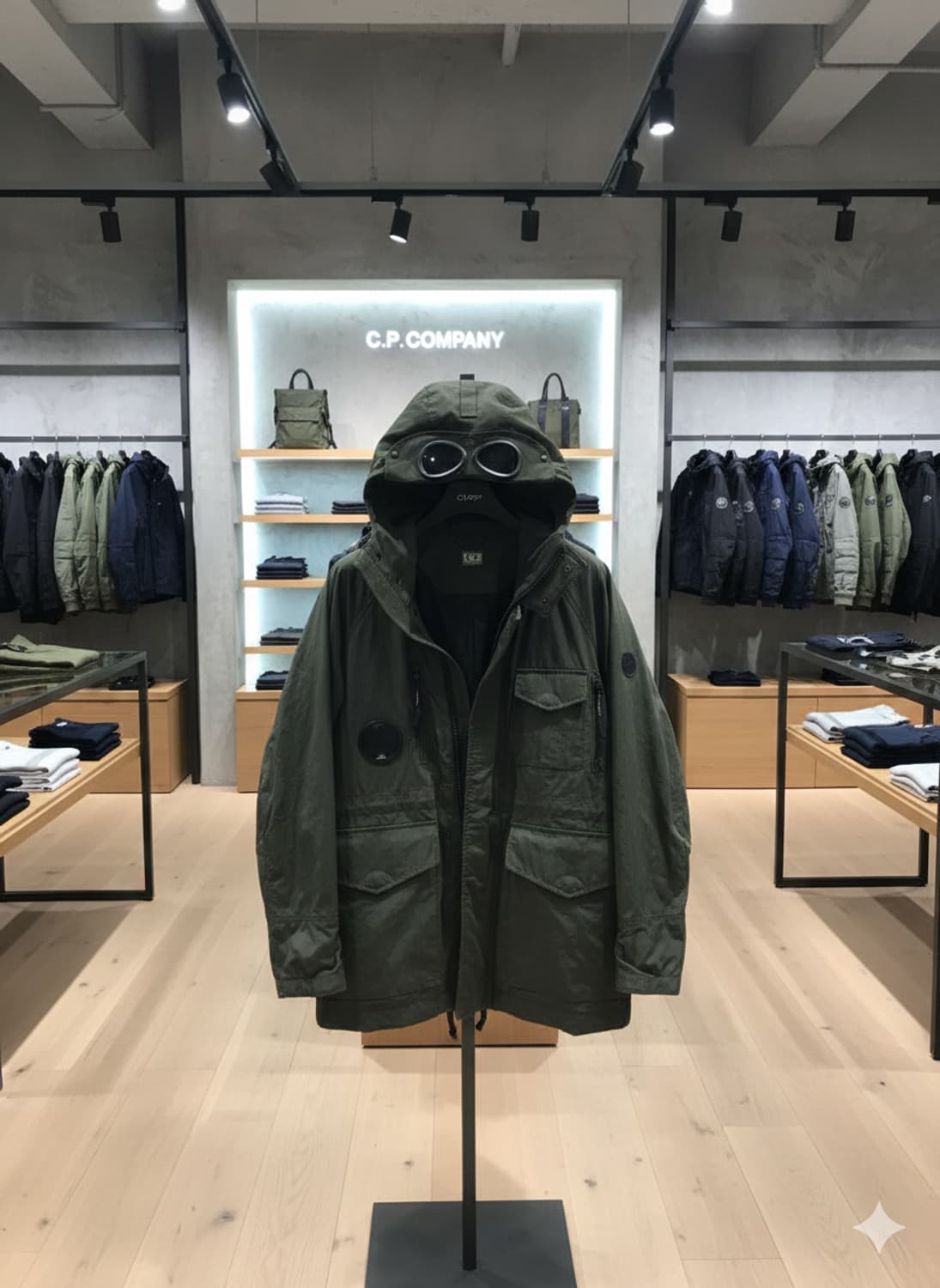 C.P. 컴퍼니 고글 렌즈 필드 재킷 (100사이즈,딥카키) 상품이미지1