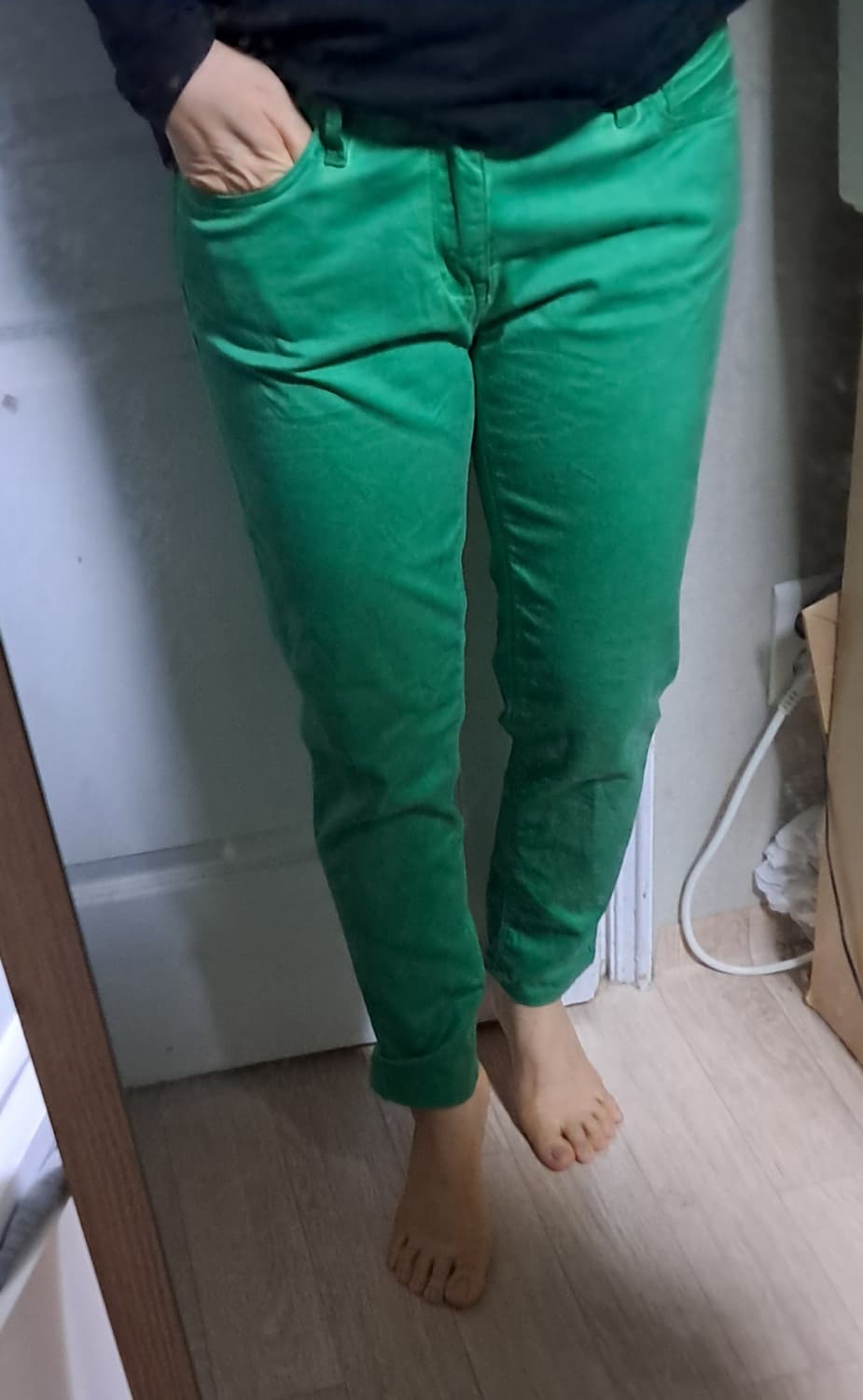 제시 Jessi 그린 슬림 스트레이트 코튼바지 29~30사이즈 상품이미지8
