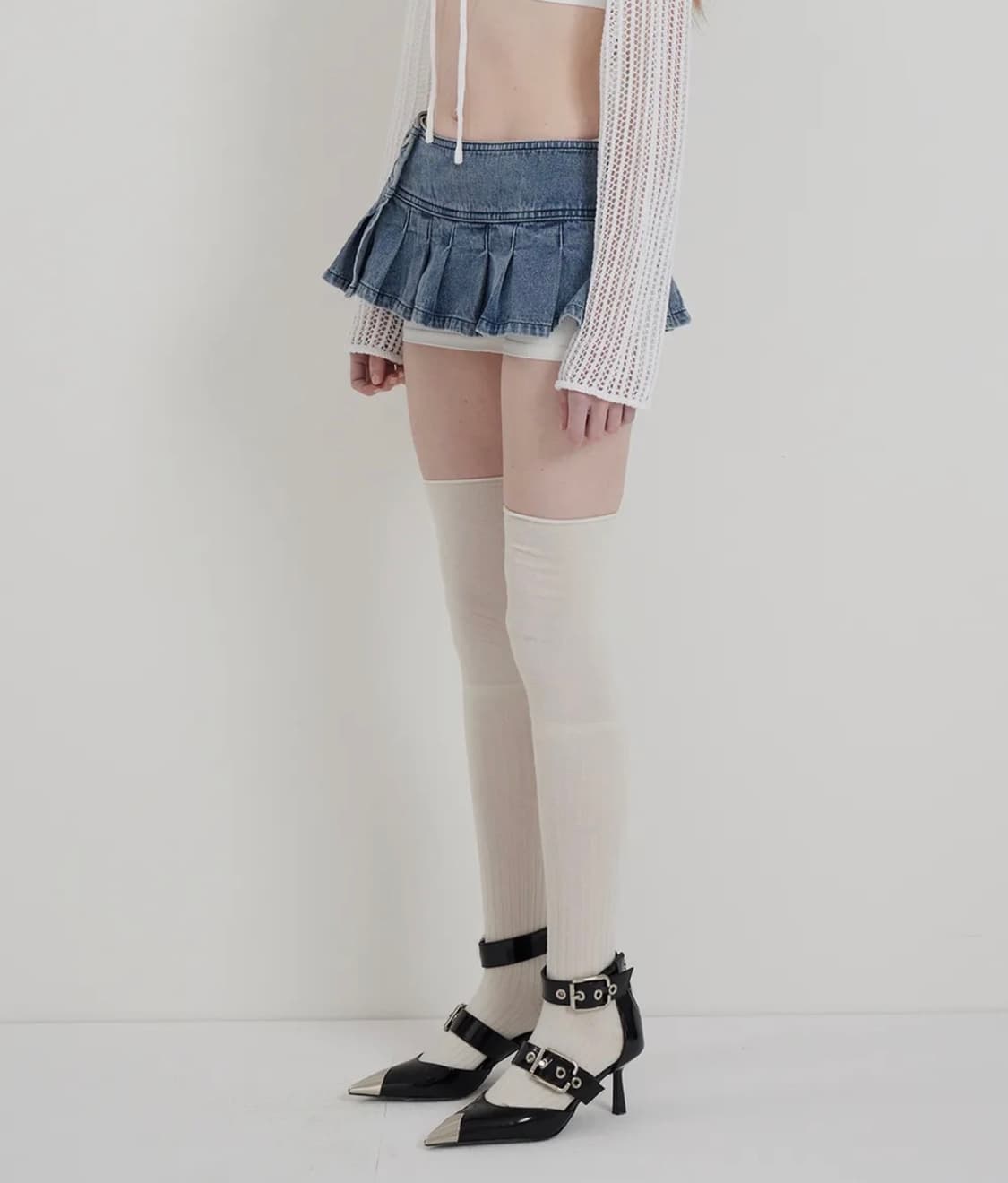 앤디아더 블루 맥시 턱 스커트 미착용제품  상품이미지2