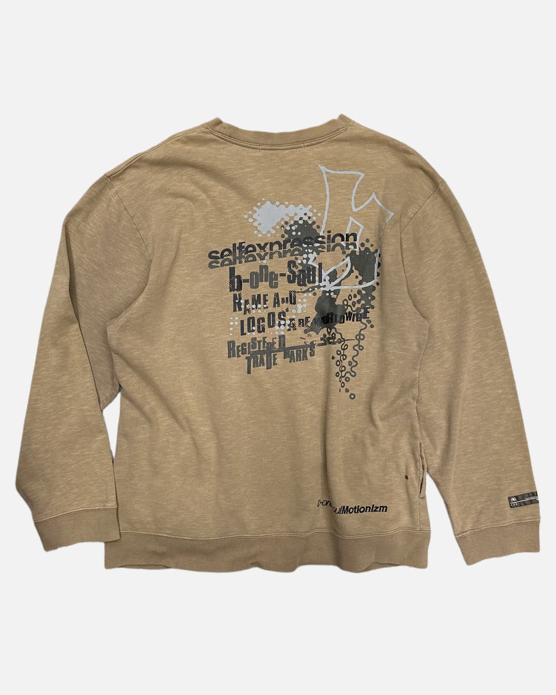 B-ONE-SOUL grunge logo beige sweatshirt 상품이미지4
