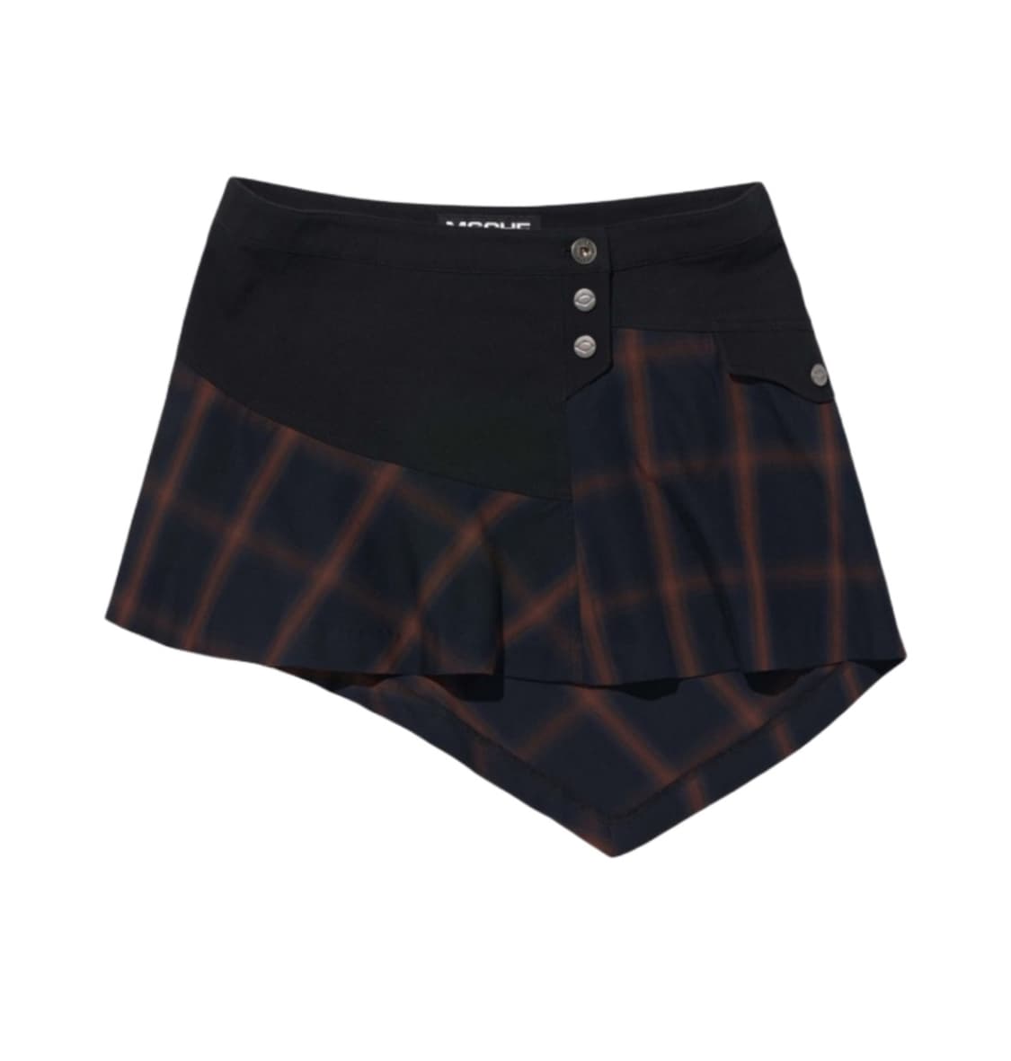 미스치프 어시메트릭 투톤 미니 스커트 블랙 멀티 S 상품이미지1