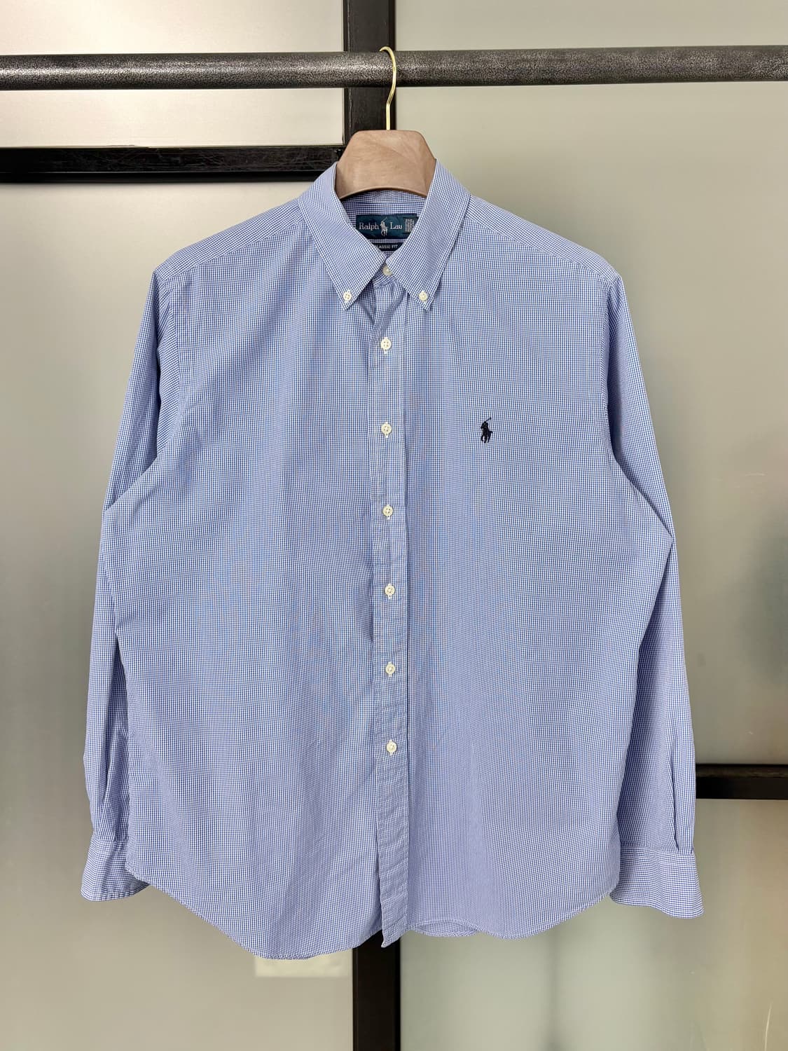 [2XL]POLO폴로 네이비포니 블루 잔체크 셔츠  상품이미지1