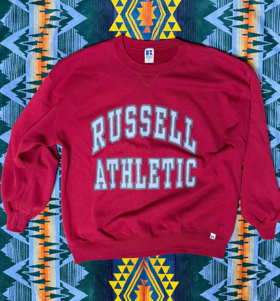 90s Russell Athletics logo sweat red xxl 상품이미지1
