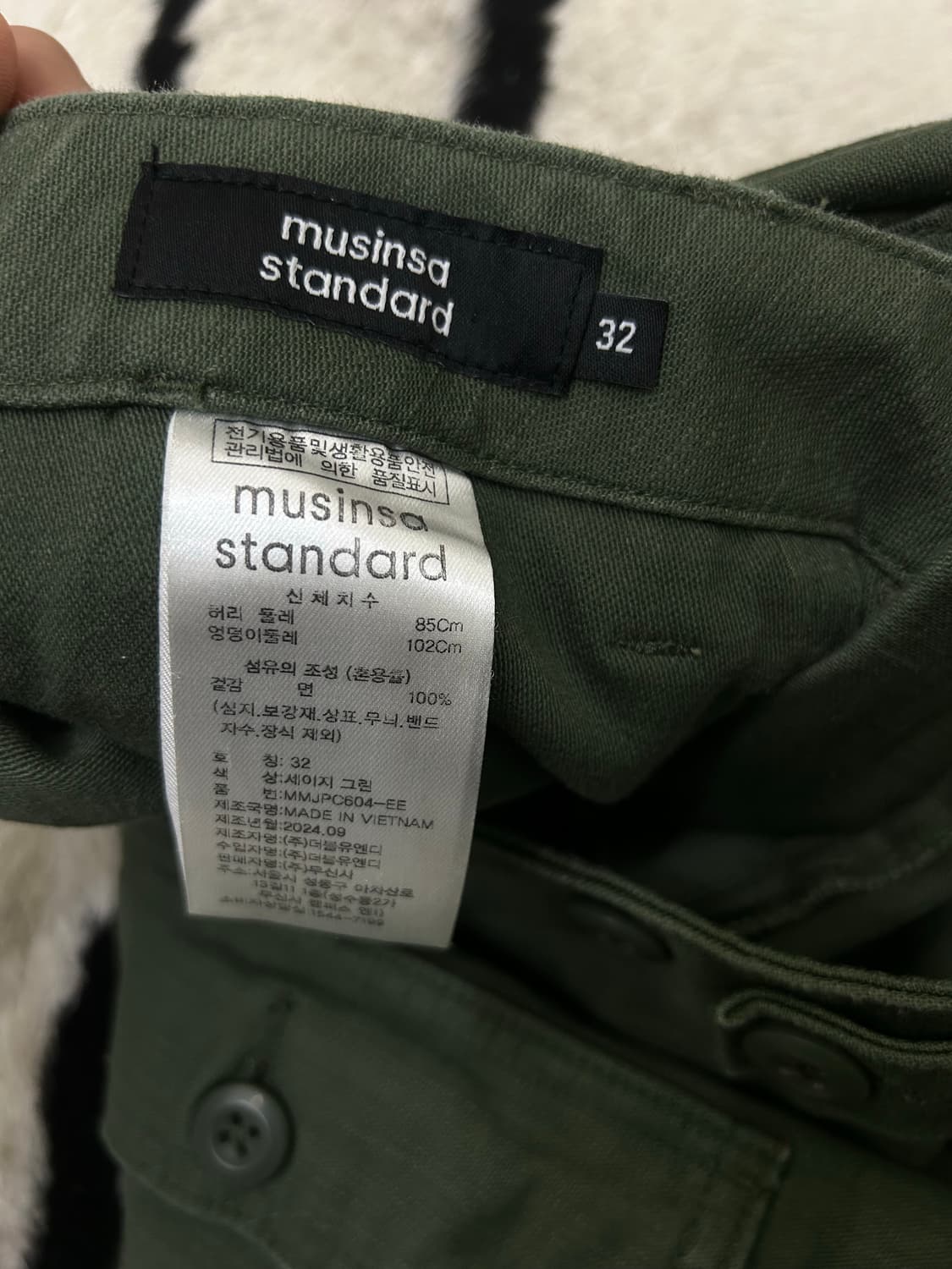 [32]무신사스탠다드 퍼티그 팬츠/세이지그린 상품이미지3