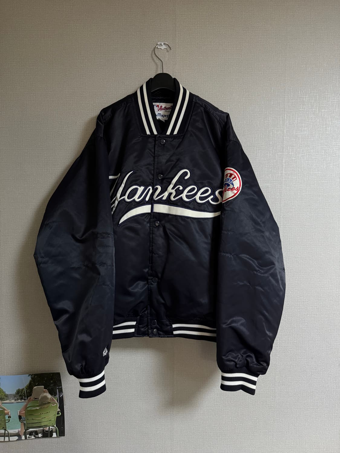 상태최상 90’s 마제스틱 뉴욕 양키스 바시티 자켓 네이비 상품이미지1