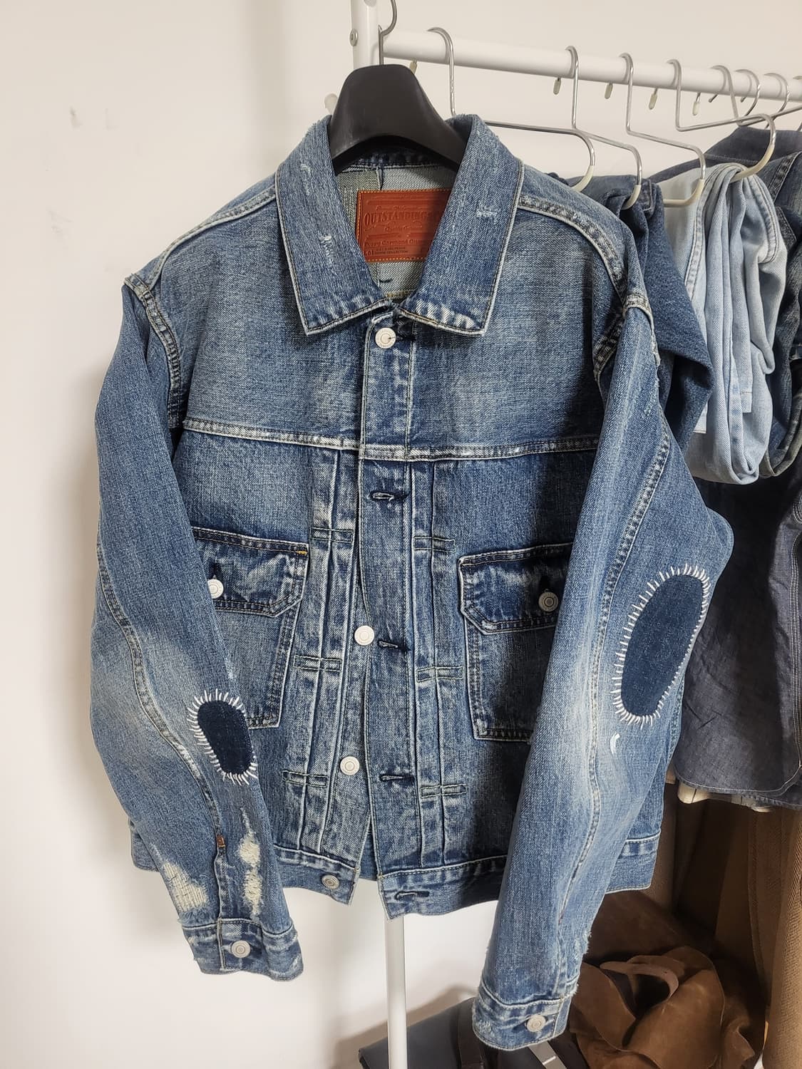 아웃스탠딩 리페어 데님 자켓 M (사이즈표 첨부) 상품이미지2