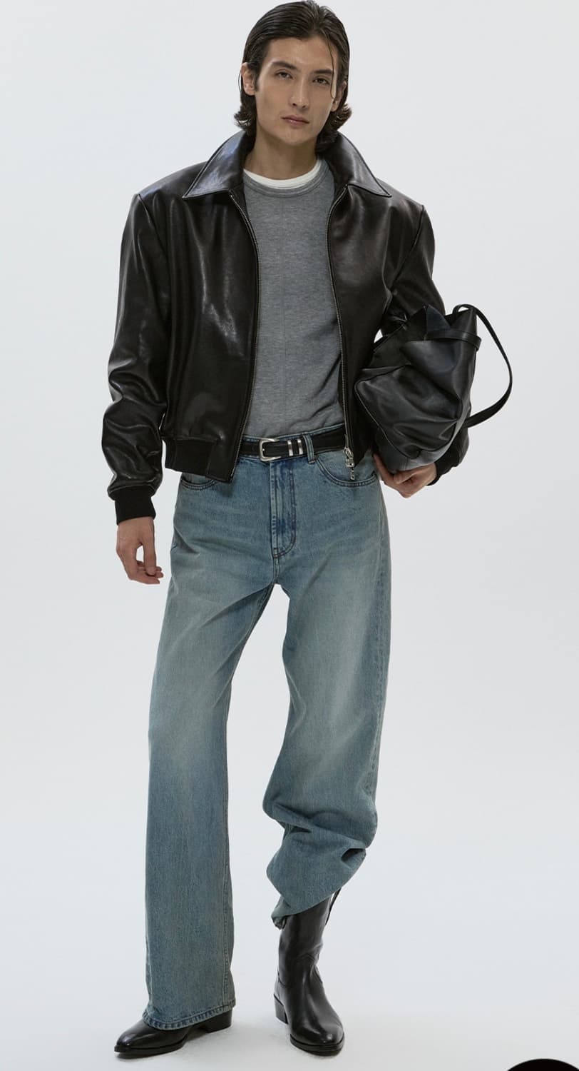 세비지 / 싱글 레더 블루종 / M 상품이미지2