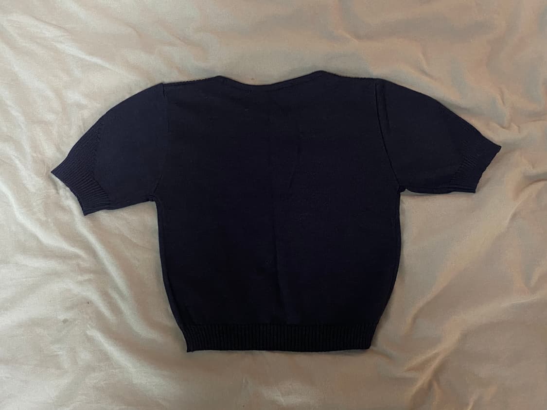 미스치프 롬버스 니트 탑 블랙 상품이미지3