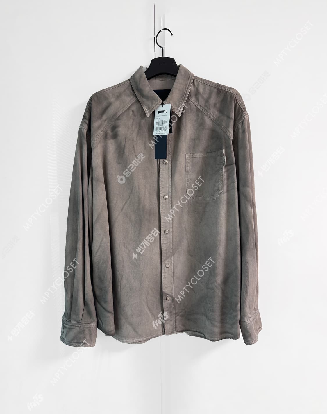 [46] 준지 25fW 페인티드 데님 셔츠 베이지 상품이미지3