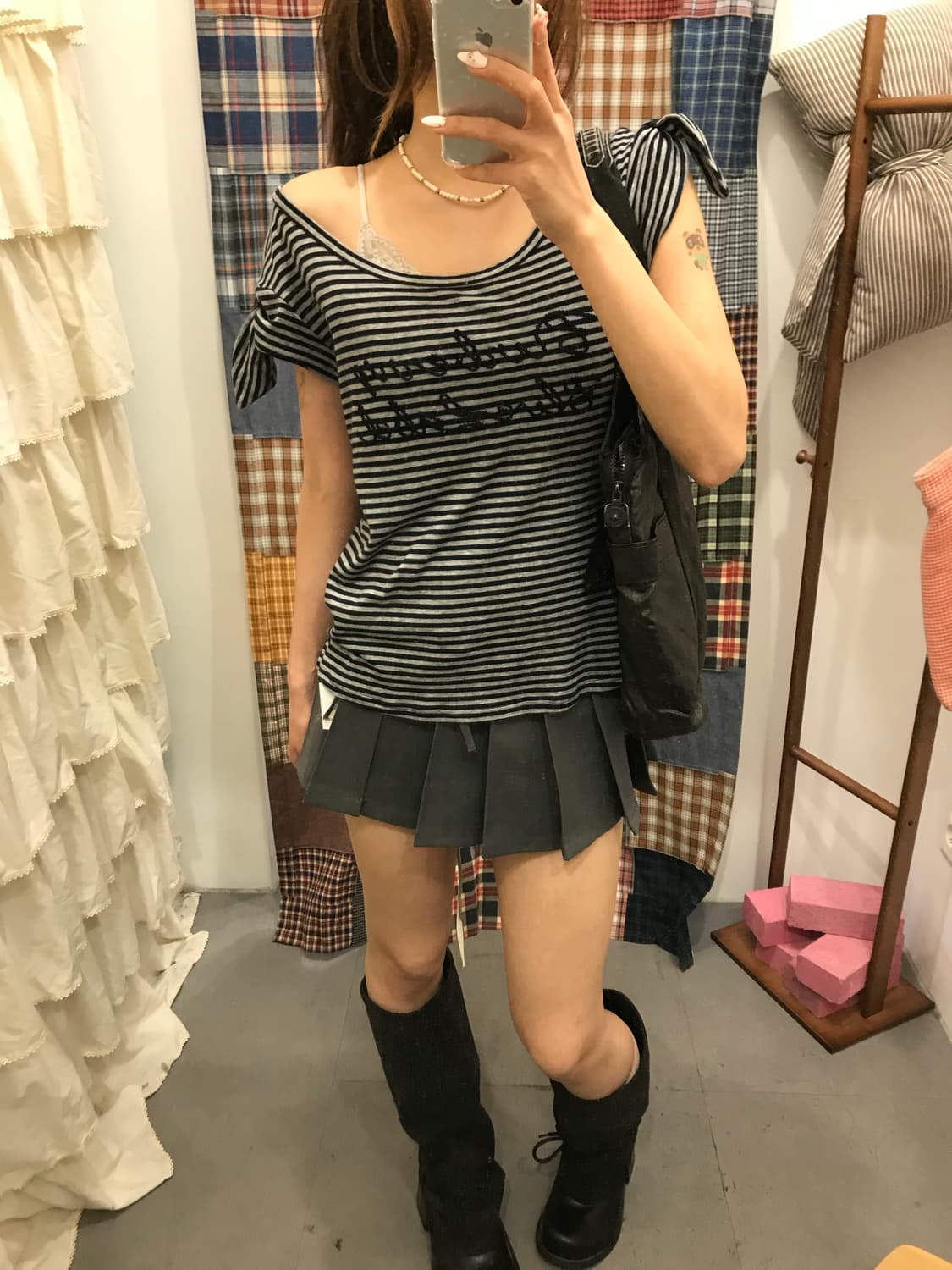 버버리 블루라벨 단가라 리본 티 상품이미지1