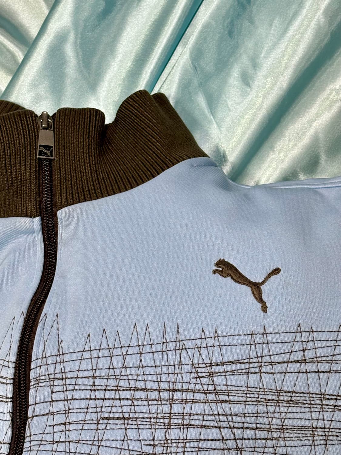 90s PUMA 올드 푸마 스카이블루 트랙탑 져지 자켓 하늘색 빈티지 상품이미지1