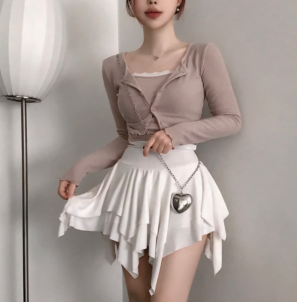 팅커벨 언발 캉캉 플레어 미니 스커트 상품이미지1