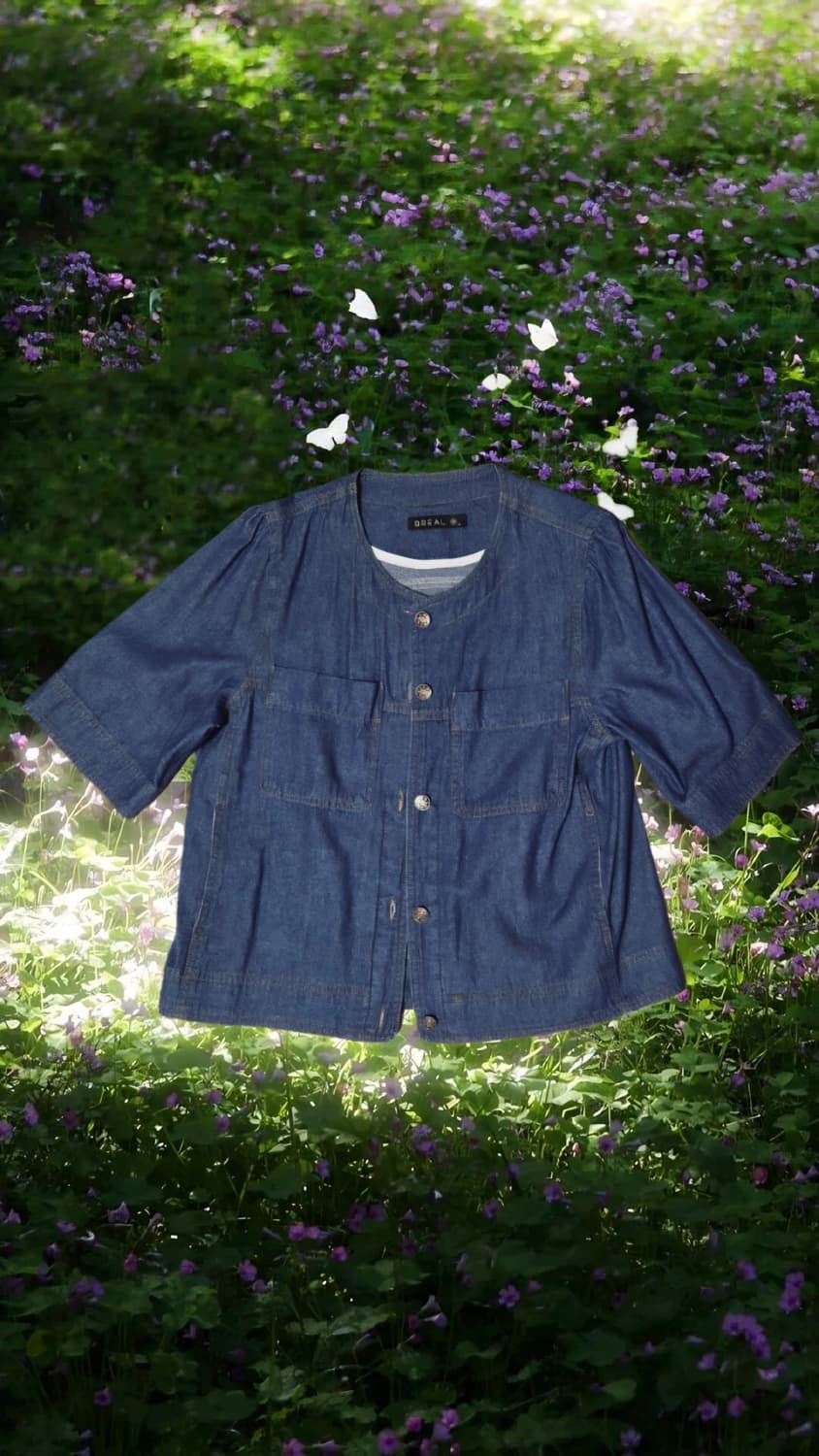 하구미 모리 7부 진청 데님 자켓 상품이미지1