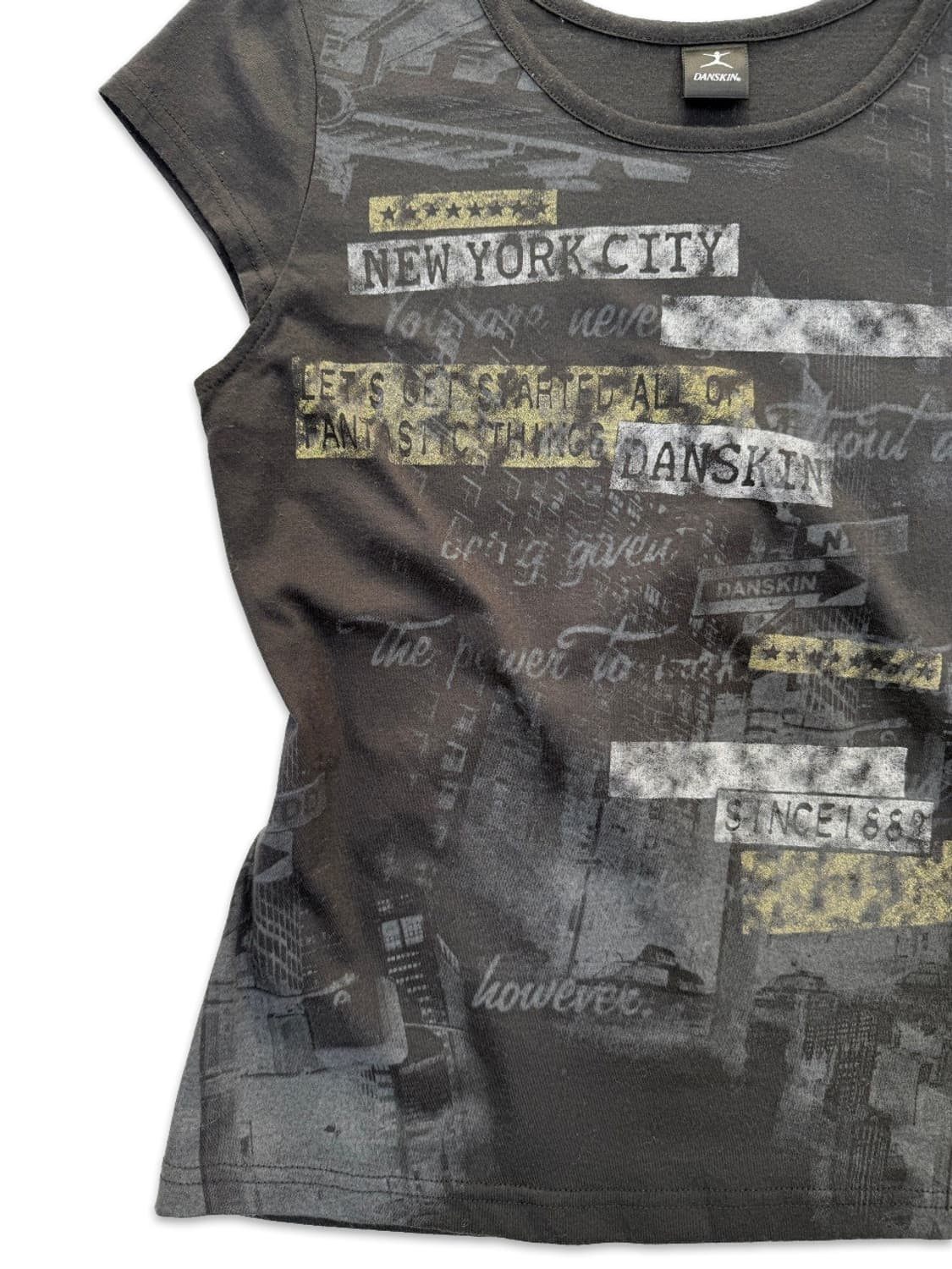 빈티지 레터링 슬림핏 캡소매 반팔티 상품이미지4