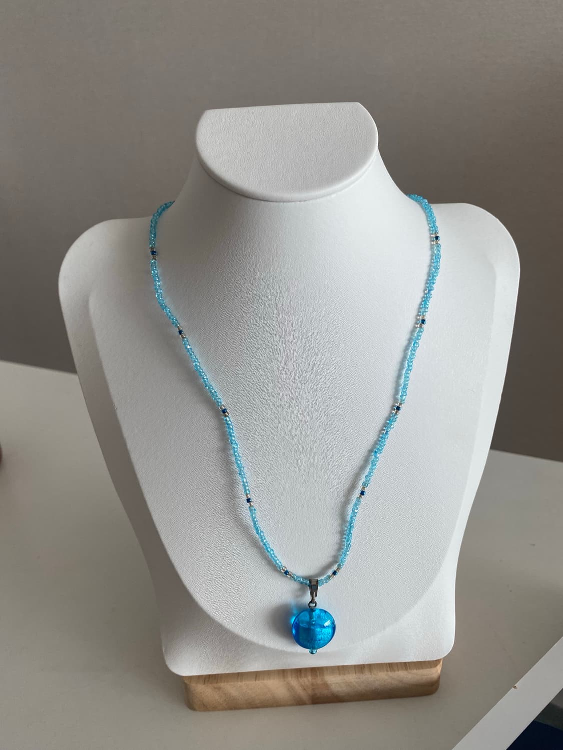 블루 비즈 목걸이 미국 빈티지 상품이미지4