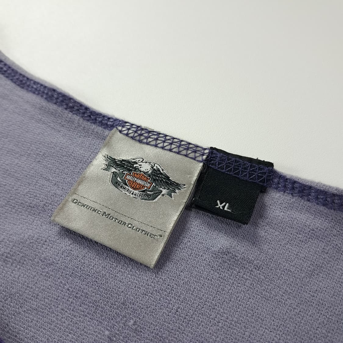 CK200 XL 할리데이비슨 스컬라인스톤 퍼플 와이드넥 티셔츠 상품이미지3