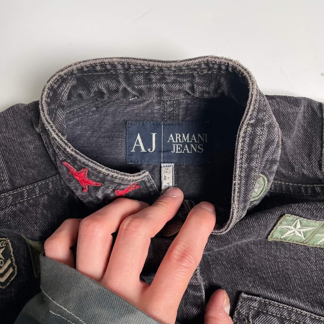 Armani jeans 패치워크 데님 자켓 (italy)   상품이미지6