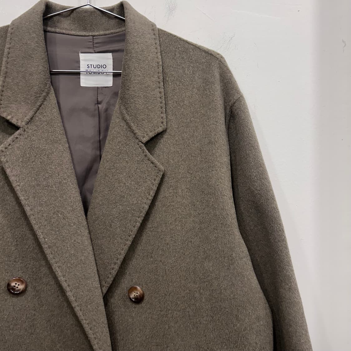 스튜디오 톰보이 케시미어블랜드 더블버튼 롱코트 상품이미지1