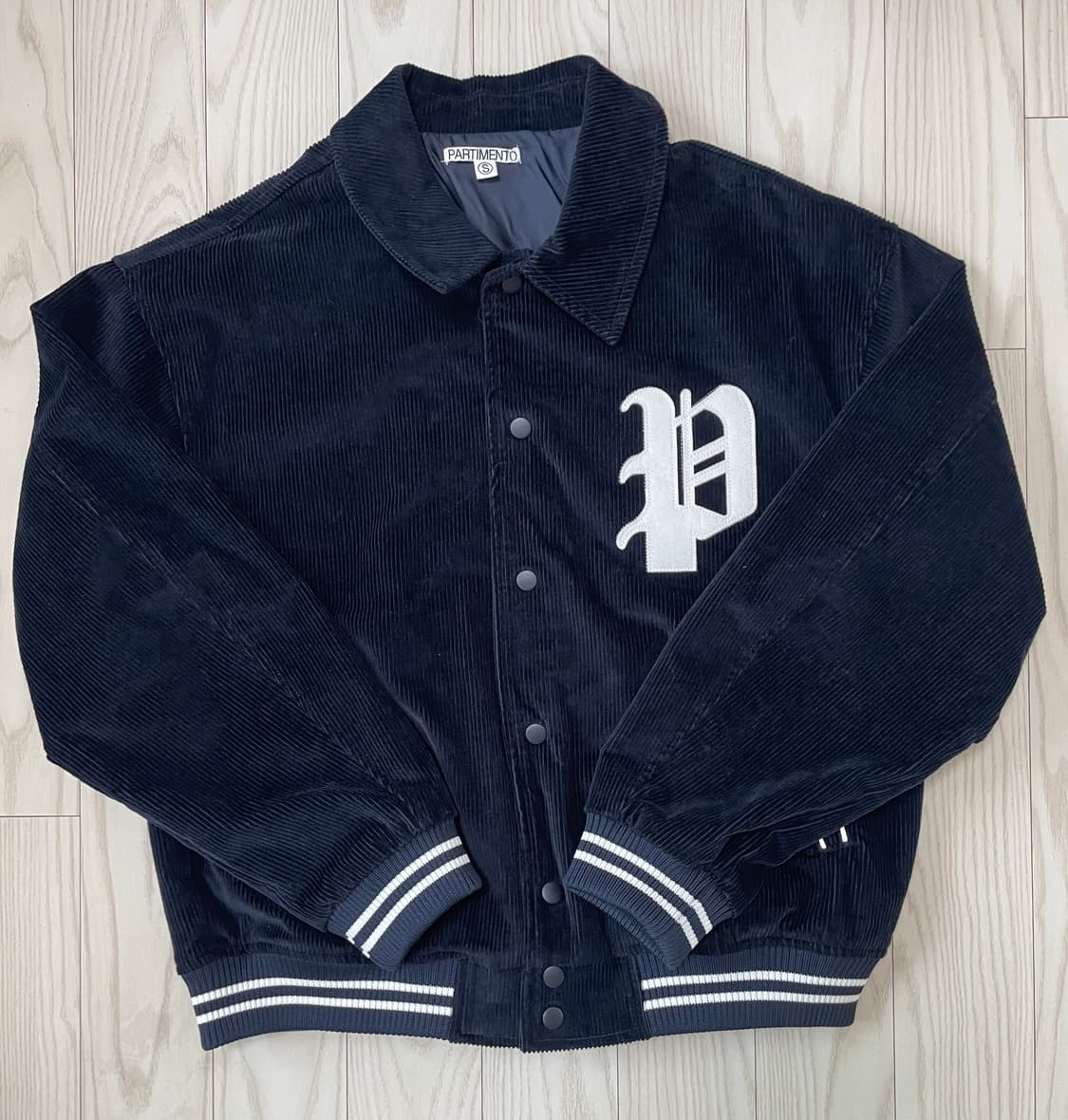 파르티멘토 코듀로이 바시티 자켓 네이비 상품이미지2