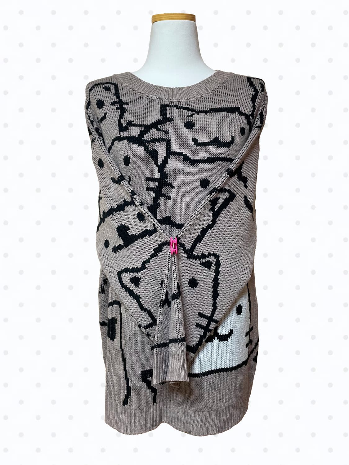 🤎일본 빈티지 모카 고양이 니트 상품이미지2