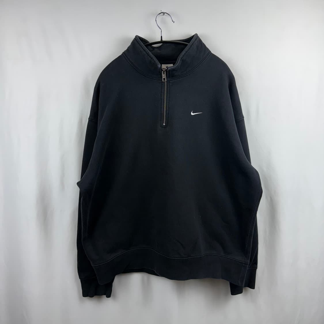 (2XL) 나이키 NRG 솔로 스우시 헤비 웨이트 하프집 맨투맨 블랙 상품이미지2