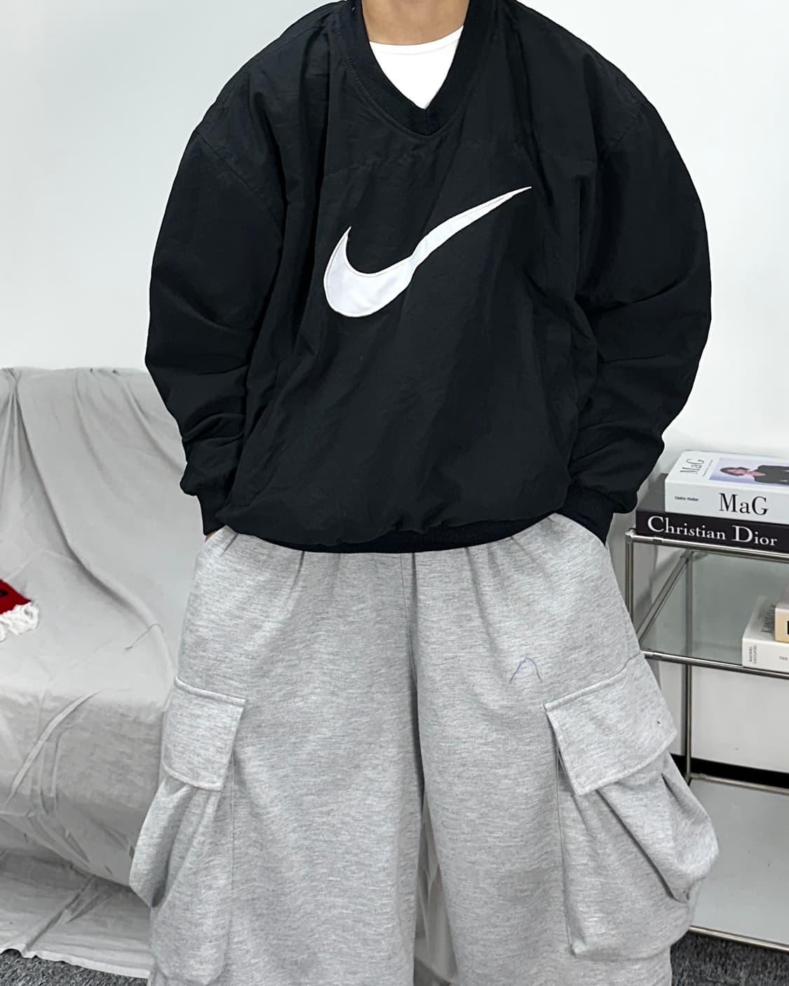 나이키 블랙 빅로고 빅스우시 웜업 L 상품이미지1