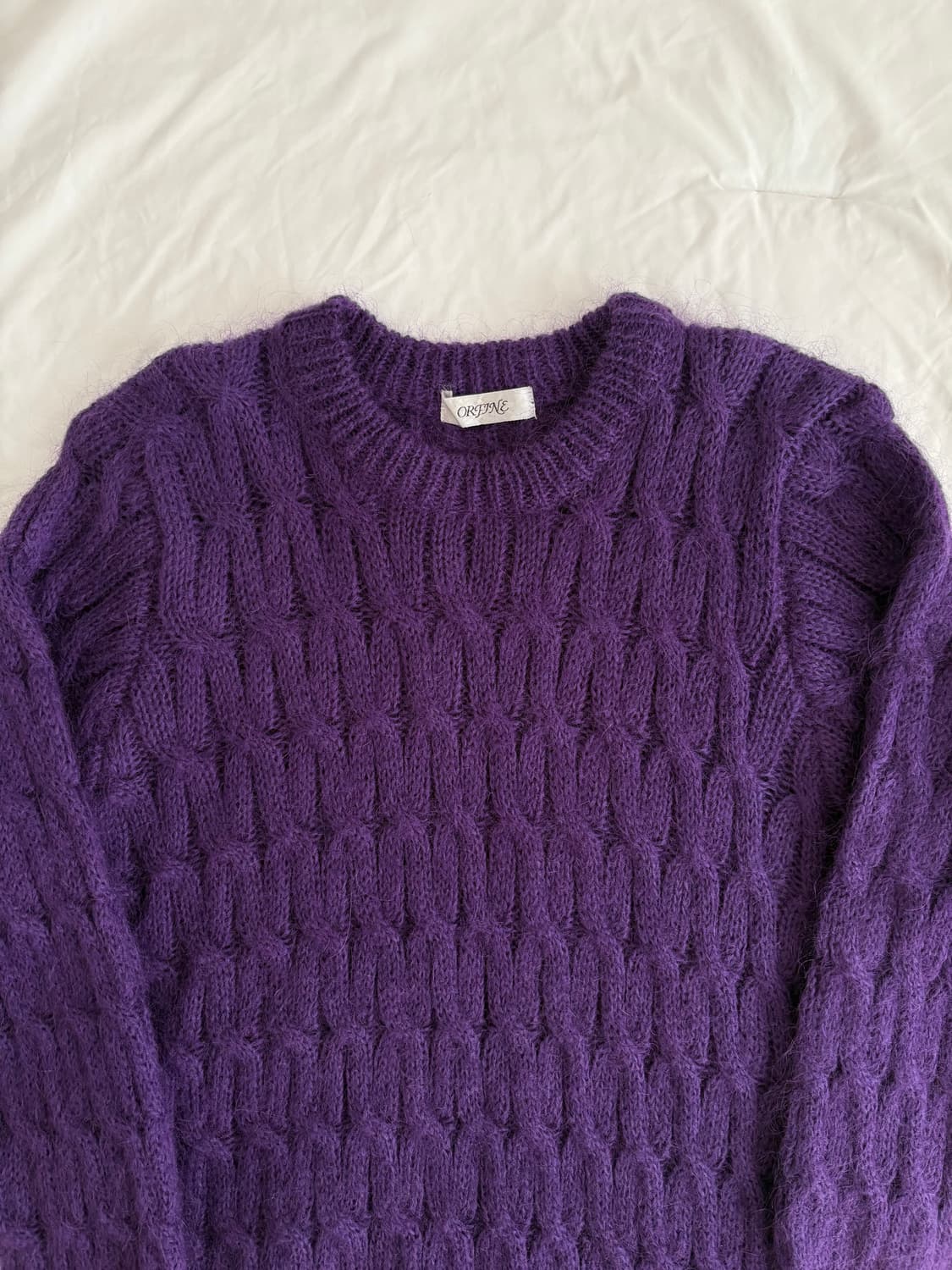 purple cable sweater 케이블 니트 상품이미지4