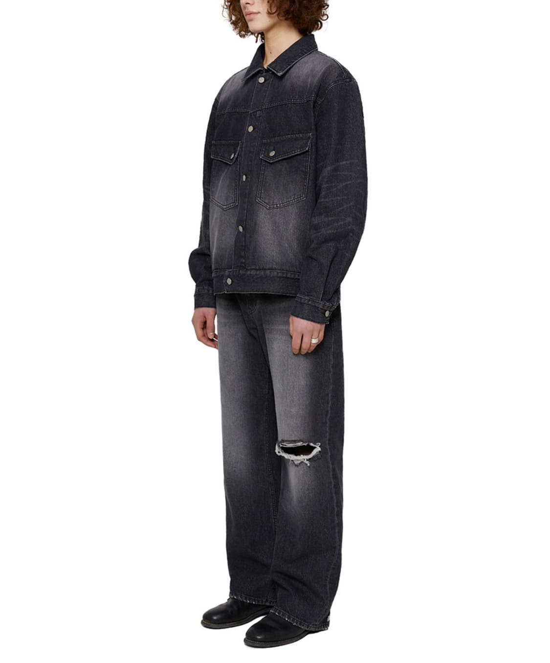 비바스튜디오 DENIM TRUCKER JACKET [BLACK] M사이즈 상품이미지2