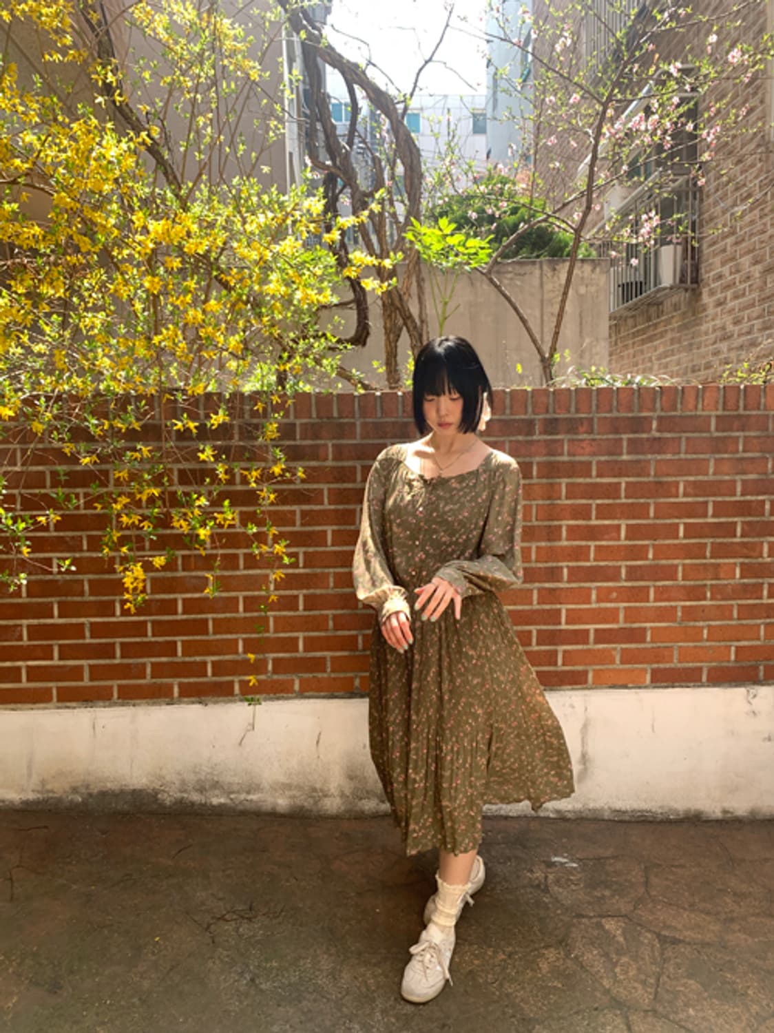 Lily square neck flower dress 상품이미지5