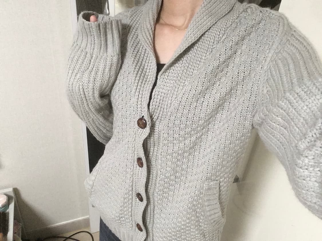 일본 빈티지🇯🇵버튼 와플 가디건 상품이미지2