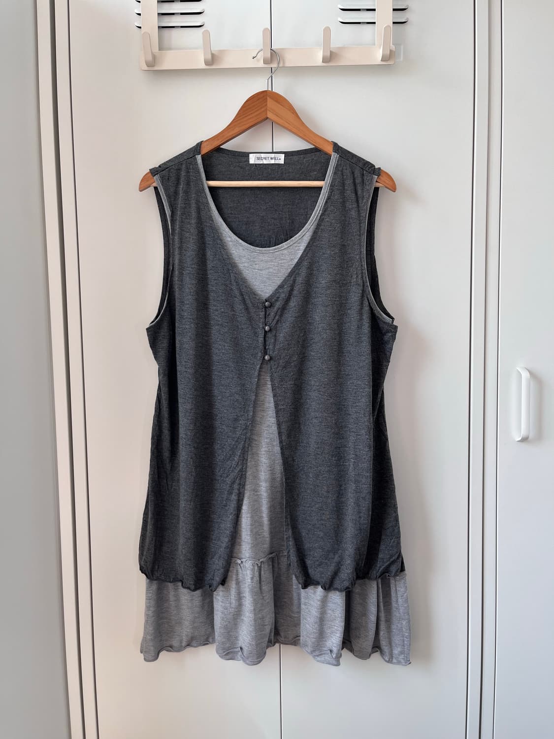 Secret well 그레이 바선생 레이어드 원피스 상품이미지2