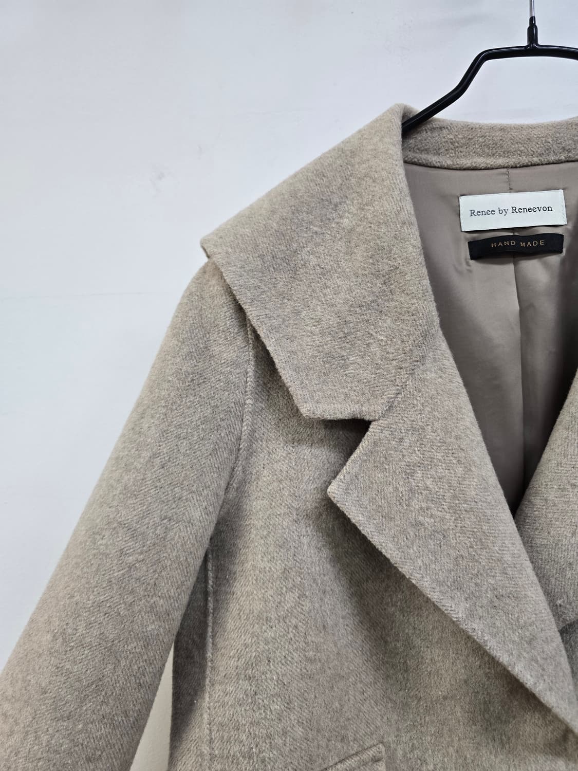 레니본 빅카라 아방핏 캐시미어 블랜딩 헤링본 코트 상품이미지3