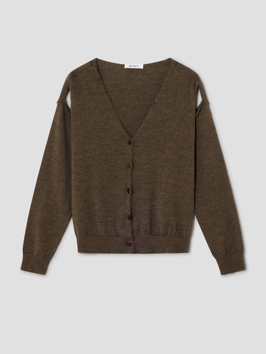 [XS,S,M]기마구아스 Coucou 컷팅 가디건/브라운 상품이미지1