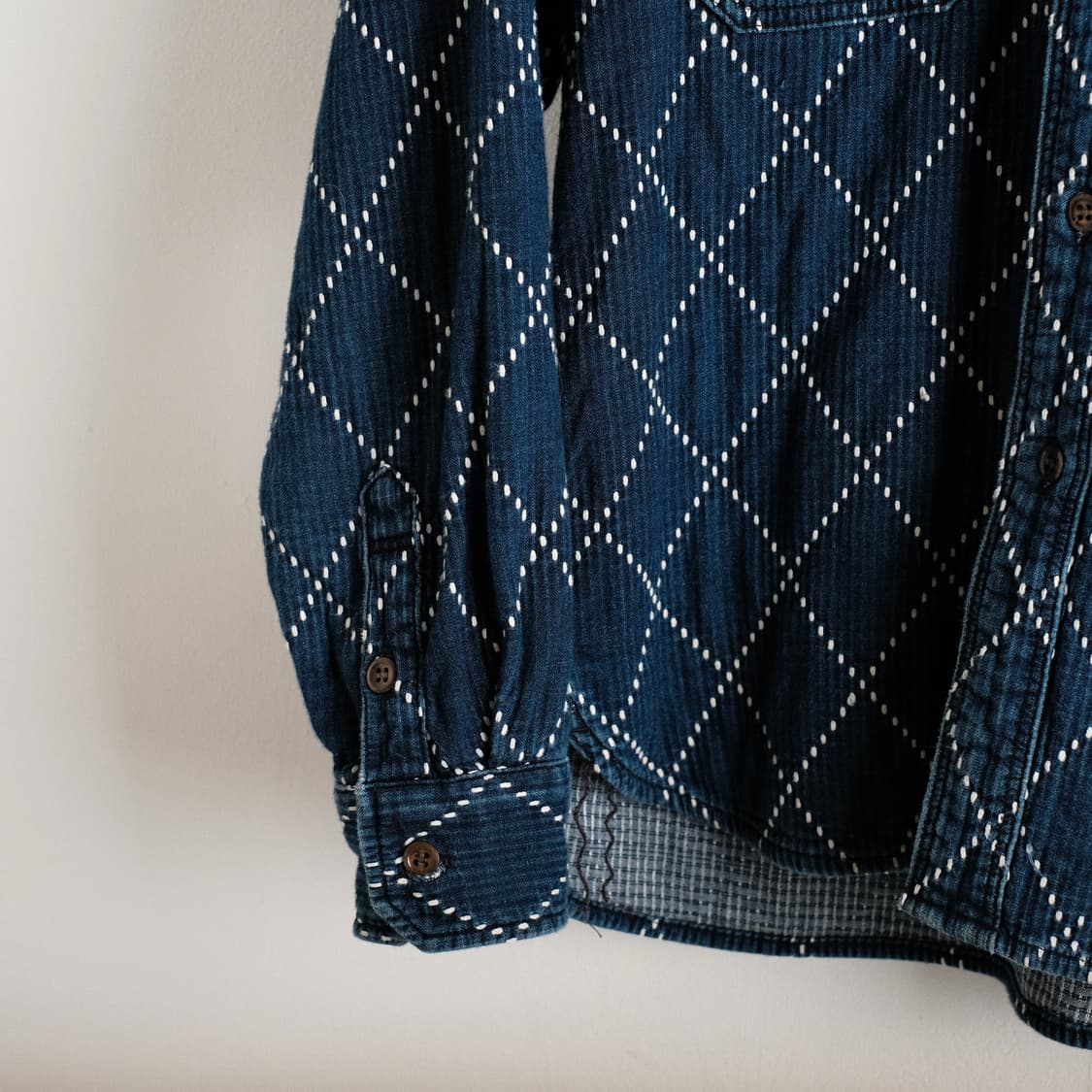 스튜디오다치산 유즈드 인디고 도비 셔츠 38사이즈 상품이미지6