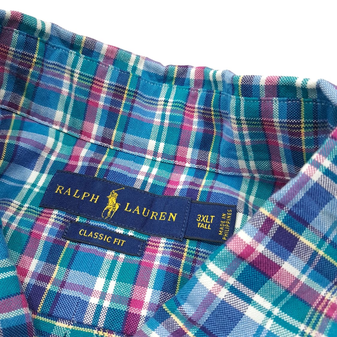 CL584 3XL 폴로 00s 코튼 스몰 타탄체크 버튼다운 셔츠 남방 상품이미지3